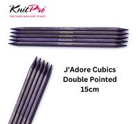 KnitPro J'Adore Cubics Aiguilles à Tricoter Double Pointe Ensembles de 5 - Épingles en Bois pour Chaussettes Chapeaux Mitaines Tricot Rond Court - 15 cm x 6,50 mm, 26-1910101022
