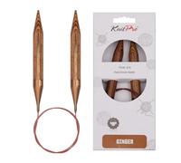 KnitPro Aiguilles circulaires fixes Ginger 80 cm × 15 mm Marron
