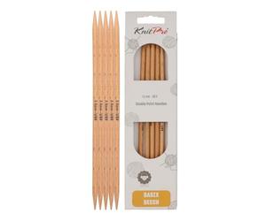 KnitPro Basix Aiguilles à Double Pointe en Bouleau 20 cm x 5,5 mm, Marron