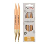 KnitPro Basix Aiguilles à Tricoter circulaires interchangeables, Bouleau, Multicolore, 11.6 cm x 10.00 mm