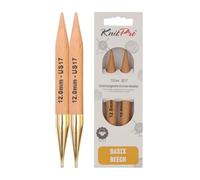 KnitPro Basix Aiguilles à Tricoter circulaires interchangeables, Bouleau, Multicolore, 11.6 cm x 12.00 mm