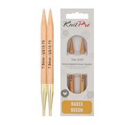 KnitPro Basix Aiguilles à Tricoter circulaires interchangeables, Bouleau, Multicolore, 11.6 x 0.7 x 0.7 cm