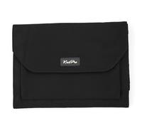 KnitPro Étui pour aiguilles à double pointe Coal – Daim noir, 25×18×2 cm, embouts et câbles