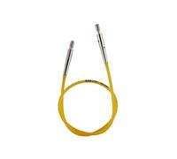 KnitPro Cordes neuves (colorées) pour pointes d'aiguilles, embouts + clés (20 cm de longueur de câble pour une longueur totale de 40 cm)