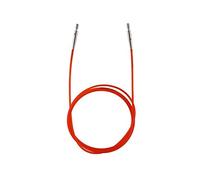 KnitPro Cordes neuves (couleur/couleur) pour pointes d'aiguille, embouts + clé (76 cm de longueur de la corde pour une longueur totale de 100 cm)