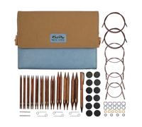 KnitPro Set d'aiguilles interchangeables Deluxe Ginger KP31281 N° 3,5–12 câbles 60/80/100 cm Bleu
