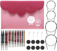 KnitPro Dreamz Deluxe Lot d'aiguilles circulaires interchangeables 10 cm 9 tailles (3 mm à 8 mm)