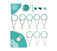 KnitPro Ensemble d'aiguilles fixes Mindful - Paire d'aiguilles à tricoter circulaires de 13 cm avec accessoires Ensemble Mindful Serenity pour débutants, professionnels et coffret cadeau