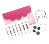 KnitPro Ensemble d'aiguilles interchangeables Dreamz - 7 paires d'aiguilles à tricoter circulaires de 10 cm avec accessoires Ensemble Midi,code couleur pour débutants,professionnels et coffret cadeau