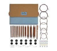 KnitPro Ensemble d'aiguilles interchangeables Ginger - Paires d'aiguilles à tricoter circulaires 13 x 13 cm avec accessoires Ginger Grande Set, pour débutants, professionnels et coffret cadeau