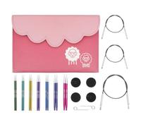 KnitPro Ensemble d'aiguilles interchangeables Zing-Paires d'épingles à tricoter circulaires de 7x10 cm avec accessoires Ensemble Zing Midi,code couleur pour débutants,professionnels et coffret cadeau