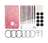 KnitPro Ensemble de crochets Dreamz - Crochets afghans tunisiens interchangeables à 12 extrémités simples, poignées confortables à code couleur pour débutants, professionnels et coffret cadeau