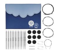 KnitPro - Ensemble de luxe de pointes d'aiguilles à tricoter circulaires interchangeables, Nova Metal, 3,50-8,00 mm, Multicolore, 26-10616