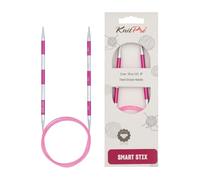 KnitPro Aiguilles à tricoter circulaires Smartstix Aluminium Rose 100 cm x 5 mm