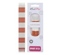 KnitPro Jeu d'aiguilles SmartStix – Aluminium, Terre de Sienne, 20 cm x 5,5 mm
