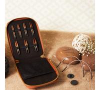 KnitPro Ginger Kit d'aiguilles à tricoter - Mini broches interchangeables, 2 câbles de 25 cm, embouts, clés de câble, étui en similicuir 3,3,5,4,4,5,5,5,5,6 mm