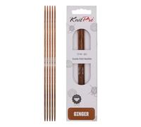 KnitPro Ginger Double Pointed Needles - 12.5cm x 2mm Double Ended Knitting Pins, Set of 5, Brown