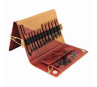 KnitPro Ginger Lot d'aiguilles à tricoter interchangeables, 11 paires, 2 câbles de 40 cm et 50 cm, embouts, clés de câble, marqueurs de points, guide-tableau, stylo, coffret cadeau à tricoter