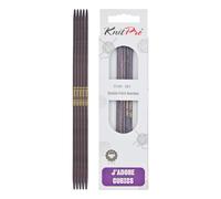 KnitPro J'Adore Cubics Aiguilles à Tricoter Double Pointe Ensembles de 5 - Épingles en Bois pour Chaussettes Chapeaux Mitaines Tricot Rond Court - 15 cm x 3,50 mm, lilas