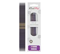 KnitPro J'Adore Cubics Aiguilles à Tricoter Double Pointe Ensembles de 5 - Épingles en Bois pour Chaussettes Chapeaux Mitaines Tricot Rond Court - 15 cm x 4,50 mm, lilas