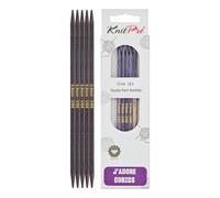 KnitPro J'Adore Cubics Aiguilles à Tricoter Double Pointe Ensembles de 5 - Épingles en Bois pour Chaussettes Chapeaux Mitaines Tricot Rond Court - 15 cm x 5,00 mm, 26-1910101019