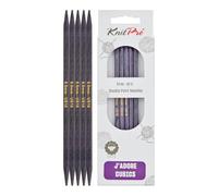 KnitPro J'Adore Cubics Aiguilles à Tricoter Double Pointe Ensembles de 5 - Épingles en Bois pour Chaussettes Chapeaux Mitaines Tricot Rond Court - 15 cm x 6,00 mm, lilas