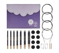 KnitPro J'Adore Cubics Épingles à tricoter, circulaires, interchangeables, longueur normale, ensemble de luxe, coloré, 26-19301