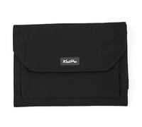 KNITPRO K12862 Étui à Aiguilles à Tricoter Pliable à Double Pointe en Forme d'enveloppe avec Deux Boutons magnétiques, Faux Daim, Anthracite, 22 x 17,5 x 1,5cm