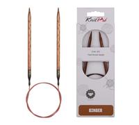 KnitPro K31092 31092 Ginger Aiguille à Tricoter Circulaire, Bois, Naturel/Marron, 5,5 mm, 80 cm, Natur/Braun, 5,5mm, 80cm