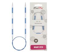 KnitPro K42069 Aiguilles à Tricoter circulaires Fixes, Métal, Bleu, 60cm x 4mm