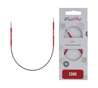 KnitPro K47052 Aiguille Circulaire à Tricoter, Métal, Rouge, 25cm / 2,5mm