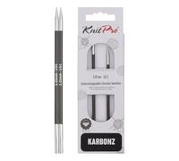 KnitPro Karbonz Aiguilles circulaires Standards interchangeables Noir/argenté 3,25 mm