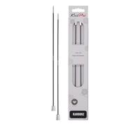 KnitPro Karbonz Aiguilles Droites 25 cm, 2 mm, Argent