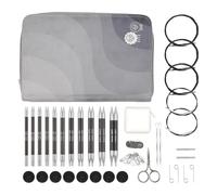 KnitPro Karbonz Ensemble d'aiguilles interchangeables - Paires d'épingles à tricoter circulaires 11 x 13 cm avec accessoires Karbonz Regal Set pour débutants, professionnels et coffret cadeau