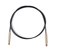 KnitPro - KnitPro Acier Inoxydable Noir/Or 360° Pivotant Interchangeable Câble pour 150cm Aiguille avec Capuchons d'extrémité et Clé de Câble - 1 Ensemble