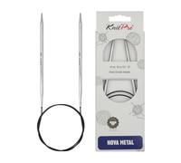 KnitPro KP10390 Nova Aiguilles Circulaires Fixes Bois Argent 50 cm x 4,5 mm