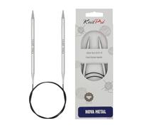 KnitPro KP10394 Nova Aiguilles Circulaires Fixes Bois Argent 50 cm x 6,5 mm