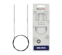KnitPro KP10516 Nova Aiguilles Circulaires Fixes Bois Argent 150 cm x 3,25 mm