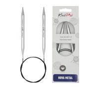 KnitPro KP11344 Nova Aiguilles Circulaires Fixes Bois Argent 80 cm x 8 mm