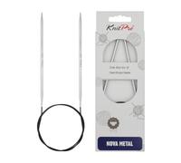 KnitPro KP11380 Aiguilles Fixes Circulaires Bois Argent 150 cm x 3,5 mm