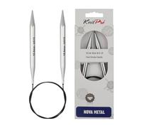 KnitPro KP11391 Nova Aiguilles Circulaires Fixes Bois Argent 150 cm x 10 mm