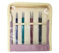 KnitPro KP29301 Set Midi Royale Ensemble d'aiguilles Circulaires interchangeables en Bouleau et en Laiton Couleurs variées 14 x 4 x 20 cm