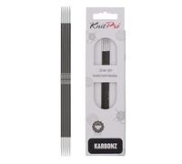 KnitPro KP41105 Aiguilles Double Pointes Bois Noir/Argent 15 cm x 2 mm