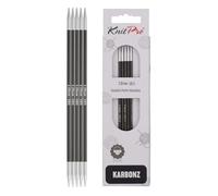 KnitPro KP41110 Aiguilles Double Pointes Bois Noir/Argent 15 cm x 3,25 mm