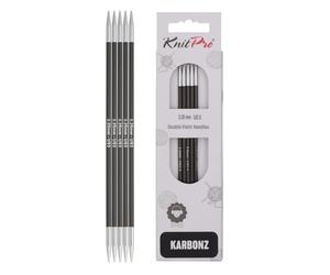 KnitPro KP41129 Aiguilles Double Pointes Bois Noir/Argent 20 cm x 3,25 mm