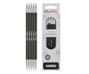 KnitPro KP41134 Aiguilles Double Pointes Bois Noir/Argent 20 cm x 5 mm