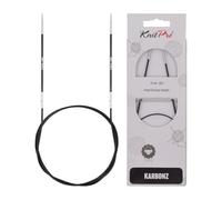 KnitPro KP41140 Aiguille Fixe Circulaire Laiton Noir/Argent 40 cm x 2 mm