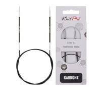 KnitPro KP41143 Aiguilles Fixes Circulaires Bois Noir/Argent 40 cm x 2,75 mm