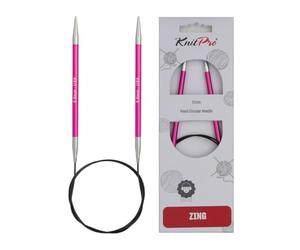 KnitPro KP47191 Set de Goupilles de Tricotage Circulaires Fixées Aluminium Rose 38,5 x 1,5 x 5 cm