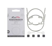 KnitPro Lot de 2 câbles fixes en acier inoxydable Transparent 20 cm Pour aiguilles IC 40 cm